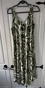 Brand New Goose Island Khaki and cream sleeveless dress up to size 18 - Picture 1 of 2
