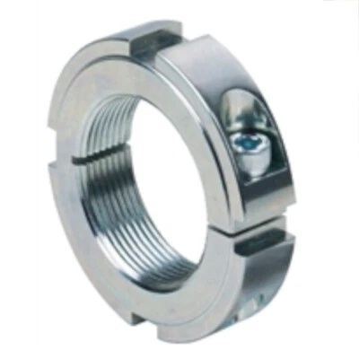 Nutmuttern KMM, geschlitzt, mit Klemmschraube, Stahl verzinkt - Bild 1 von 2