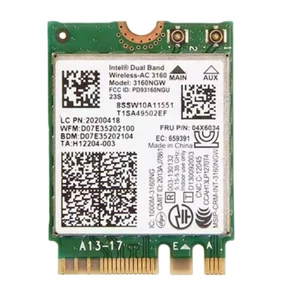 Intel Dual Band Wireless-AC 3160 WIFI WLAN Card For Lenovo Y40 Y50 E10-30 win8 - Picture 1 of 2