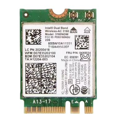 Intel Dual Band Wireless-AC 3160 WIFI WLAN Card For Lenovo Y40 Y50 E10-30 win8 - Image 1 of 2