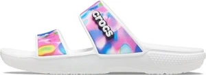 Crocs Unisex-Adult Classic Slide Solarized White/Pink US Men 7 Women 9 - Picture 1 of 5