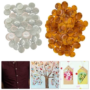 2/4 Hole Polished Round Sewing Buttons Cream Tan Brown 22mm/25mm for Arts Crafts - Picture 1 of 8