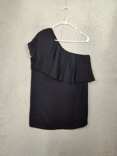 PALM ANGELS Boohoo Vestito Donna 12 Nero Poliestere Monospalla Cambio Mini