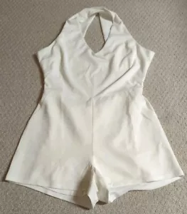 Nuovo con etichetta cristallo cielo donna grande misto poliestere bianco senza maniche 24Y - Foto 1 di 11
