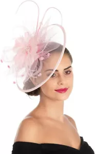 Fascinator Fermaglio Capelli Fascia per Matrimonio Ascot Battesimo Cocktail Tea Party - Foto 1 di 5