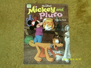 Disney MICKEY AND PLUTO Coloring Book (Whitman, 1963) APP. 100 pages (NM shape) - Picture 1 of 2