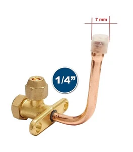 RUBINETTO DI SERVIZIO VALVOLA TRE VIE 1/4 SAE 90°CLIMATIZZATORE UNITA' ESTERNA - Imagen 1 de 1