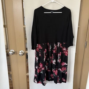 Torrid Damen 2 schwarze geblümte Pullover Challis Kleid - Bild 1 von 8