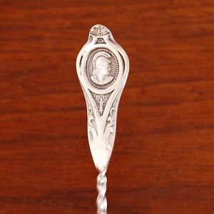 6 ALBERT COLES AMERICAN NEOCLASSICAL COIN SILVER COFFEE SPOONS MEDALLION 1862