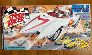 Speed Racer MACH 5 PLAYSET W/Spridle & Chim Figures Rare 1999 New Factory Sealed