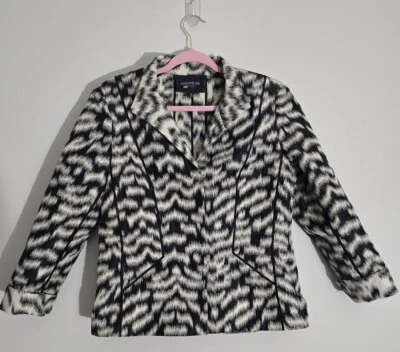 Chaqueta Abrigo Blazer Lafayette 148 New York Laryn Jacquard Estampado Animal 12 Foto 1 de 3