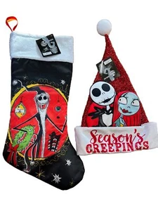 Disney Nightmare Before Christmas Jack & Sally Hat And Jack Stocking! Free Ship! - Picture 1 of 11