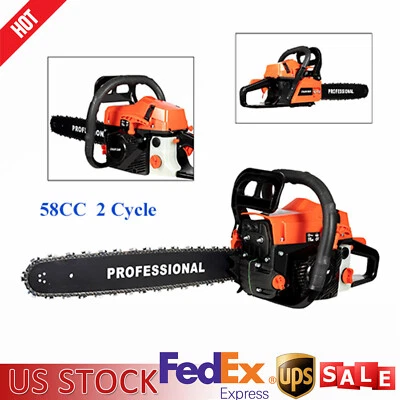 2-Stroke Gasoline Chainsaw 58CC 20" Power Engine Wood Cutting Gas Chain Saw new - Image 1 of 4