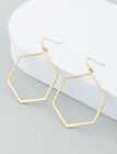 Gold silver Hexagon delicate light Dangle Drop Earrings Hoop Topshop Asos UK