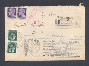 EINSCHREIBEN POSTGESCHICHTE CASTELFRANCO CARPI REP. SOZIAL 1944 2 25 C. - Bild 1 von 2