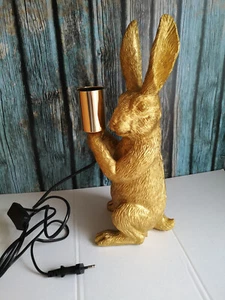 Tierlampe Hase Kaninchen 34 cm gold Tisch Lampe Deko Nachttischlampe 6LMP748 - Bild 1 von 5