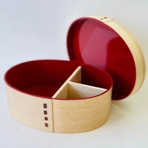 Lonchera WAPPA BENTO 700 ml madera de cedro natural laca KISHU hecha en Japón - Imagen 1 de 7