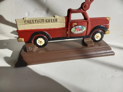 Vintage Nut Cracker Red Truck,Name Chestnut Creek,Iron Material,8" Long,Wood Bas - Image 1 of 4