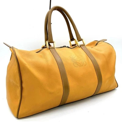 LOEWE Boston Bag Anagram Orange Leather Authentic - Image 1 of 4