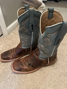 Corral Men's Honey/Blue Embroidery Square Toe Boots Size 10.5D - Picture 1 of 3