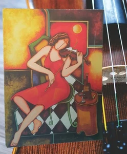 Charles Lee Artist’s Proof E.A. Giclee Violin For One 19/50 Korea 2006 Mint New - Picture 1 of 23