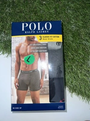 Paquete de 3 calzoncillos boxer grandes de algodón de ajuste clásico para hombre Polo Ralph Lauren Foto 1 de 4