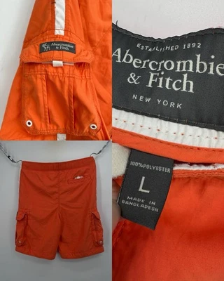 Vintage Abercrombie & Fitch Paratroops Cargo Shorts Belted Size L Orange - Image 1 of 4