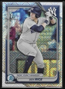 2024 BOWMAN CHROME MEGA BOX MOJO REFRACTOR #BCP-186 BEN RICE 1ST BOWMAN - Picture 1 of 2