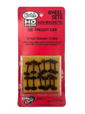 Kadee Ho Scale 520 Freight Car Metal Wheelsets 33" 12 Wheels - Image 1 of 3