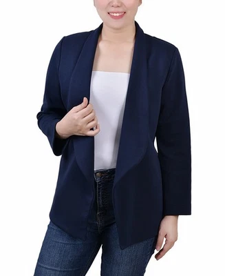 NY Collection Women's Petite 3/4 Sleeve Ponte Jacket - Image 1 of 3