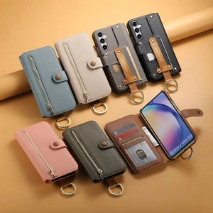 for Samsung A32 A33 A34 A35 A52 A53 A54 A17 Zip Wallet Leather Ring Case Cover - Picture 1 of 19