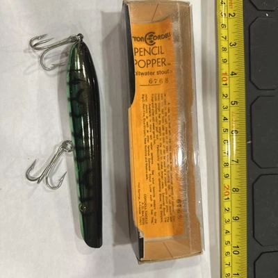 NEW - Vintage RARE Cotton Cordell PENCIL POPPER 6.5" FISHING LURE, New With Box. - Image 1 of 4
