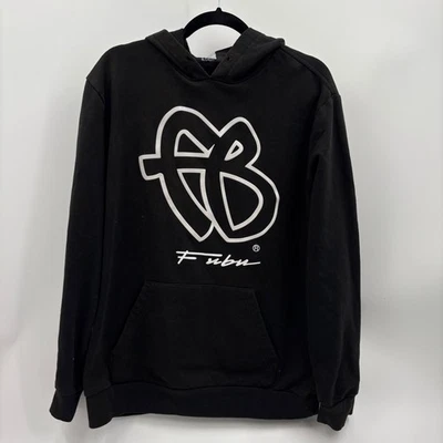 FUBU Black Hoodie Sweatshirt Mens Large Logo Streetwear Hip Hop - Image 1 of 4