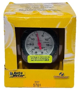 Auto Meter 2-1/16" Phantom Mechanical Boost/Vacuum Gauge 30 IN HG/20 PSI (5701) - Foto 1 di 2