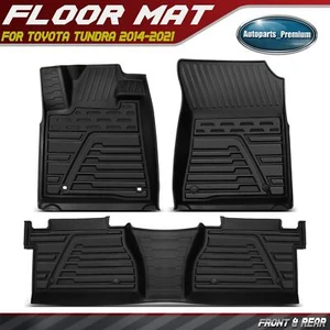 3x Front & Rear Floor Mats Liner for Toyota Tundra 2014-2021 CrewMax /Double Cab - Picture 1 of 10