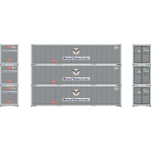 Athearn # 63390 40' Smooth Side Containers, USLU # 2 (3) HO - Picture 1 of 1