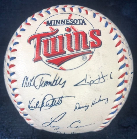 1994 Minnesota Twins Team Replica Autographed Baseball Stadium Give-Away Cover