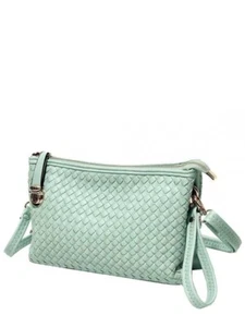 MC Handbags #4816 Annie AQUA All in one Crossbody, Clutch or Wristlet - Picture 1 of 1