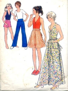 Cut Sewing Pattern Girls Halter Top, Side Zipper Pants Shorts Skirt Size 12. - Picture 1 of 2