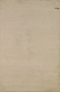 Versatile Gabbeh Solid Design Beige Wool Modern Foyer Rug Ideal for Any Room 4x6 - Picture 1 of 18