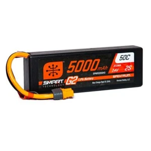 Spektrum SPMX52S50H3 5000 mAh 2S 7,4 V Smart G2 LiPo 50C Custodia Rigida IC3 - Foto 1 di 2