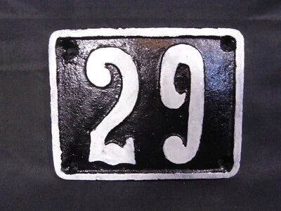 ВИНТАЖНЫЙ РЕТРО СТАРИННЫЙ БОЛГАРСКИЙ ДОМ НОМЕР ЧУГУННАЯ ТАБЛИЧКА ЗНАК N° 29 - Изображение 1 из 4