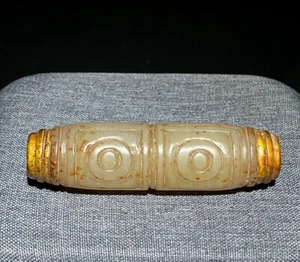 Himalayan Tibetan Nepalese Cultures 4 Eyes Dzi Amulet Prayer Spiritual Mala Bead - Picture 1 of 9