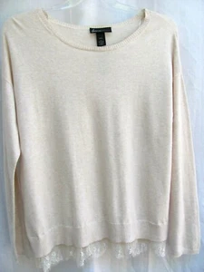 LANE BRYANT..BEIGE..PULLOVER..SWEATER..LACE BOTTOM..NEW ($40) TAGS..14/16 - Picture 1 of 5