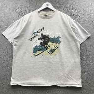Vintage 90s Park City Utah T-Shirt Men's XL Short Sleeve Graphic Souvenir Gray