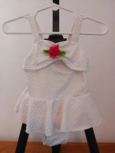 Penelope Mack Girls 1 piece Polka Dot Flower Swimming Bathing Suit 18 Mo - Picture 1 of 3