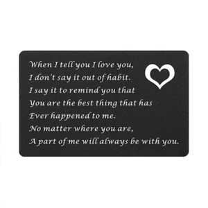 Metall Geldbörse Karte Mitbringsel Liebe Herz Nachricht Geburtstag Geschenk Freundin Freund - Bild 1 von 2