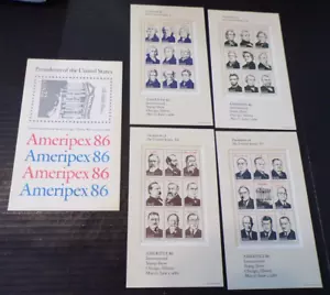 Estampillas de Estados Unidos - Presidentes de Ameripex 1986 - Scott #s 2216-2219 con sobre (G316) - Imagen 1 de 1