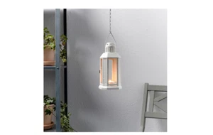 "Linterna ENRUM f/tealight, interior/exterior, blanca, 8 3⁄4" - Imagen 1 de 3