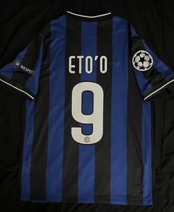 Eto’o #9 2010 Small UCL Home Blue Retro Kit S - Picture 1 of 8